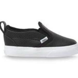 Vans Kids Classic Slip-On Sneakers - Black with White Sole